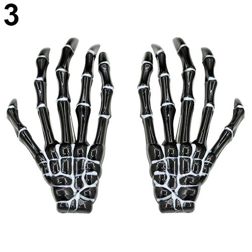 Épingle à cheveux à patte en crâne, Punk, épingle à cheveux exagérée, os, griffes de main, ornements capillaires un, tendance nouveauté: black 3