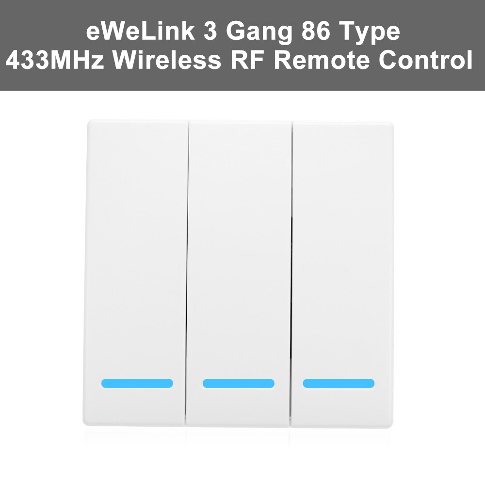 Interrupteur de lumière murale télécommande 3/2/1 Gang 86 Type panneau de commutation 433MHz sans fil APP RF télécommande émetteur