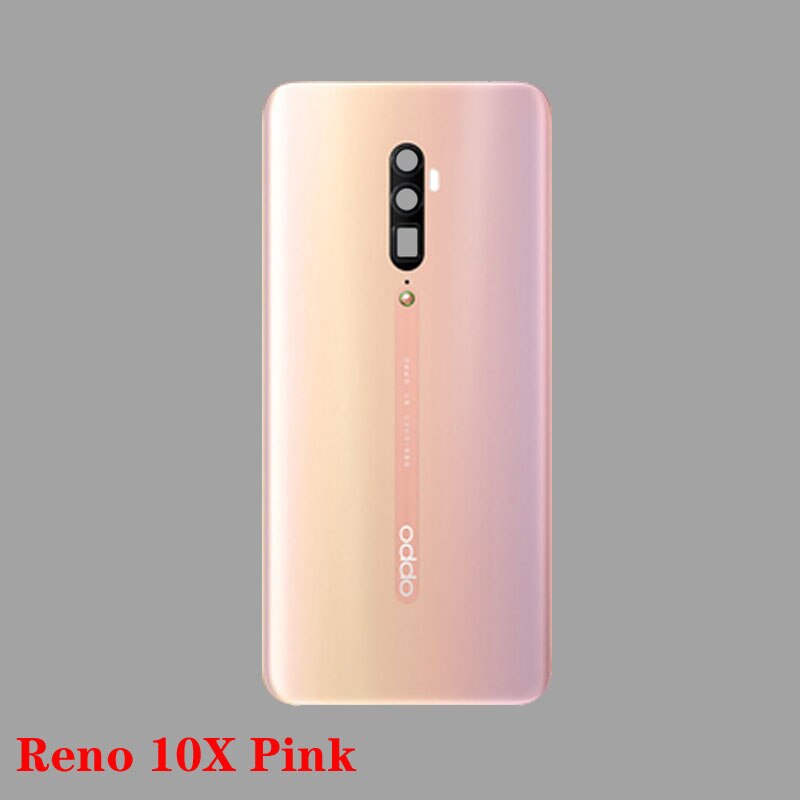 100%  originalt glas batteridæksel til oppo reno / reno 10x zoom / reno z baghus bagcover glas batteri dør sag: Reno 10x pink