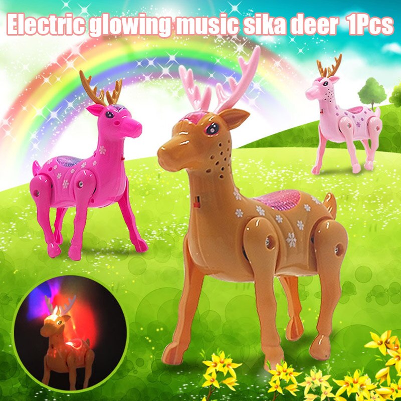 Glowing Deer Animal Toy Music Walking Educational Cute for Children Kids BM88