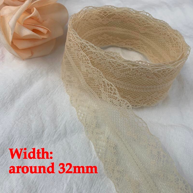 10 Yards 38mm ruban de dentelle filet brodé garniture de dentelle pour mariage fête rideau de noël décorations bricolage cheveux nœuds couture tissu