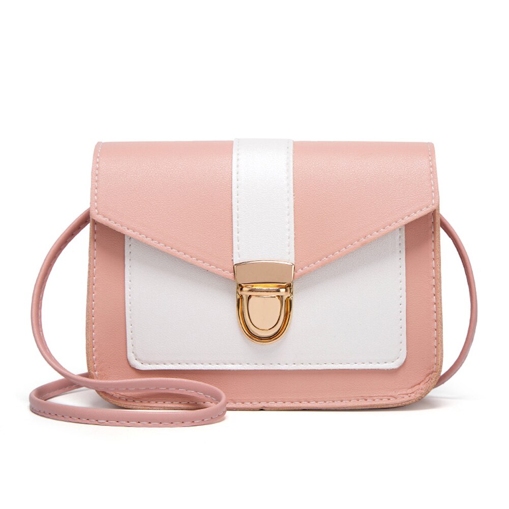 Dames handtas crossbody messenger bag pu leer dames schoudertassen afneembare handtassen: Roze