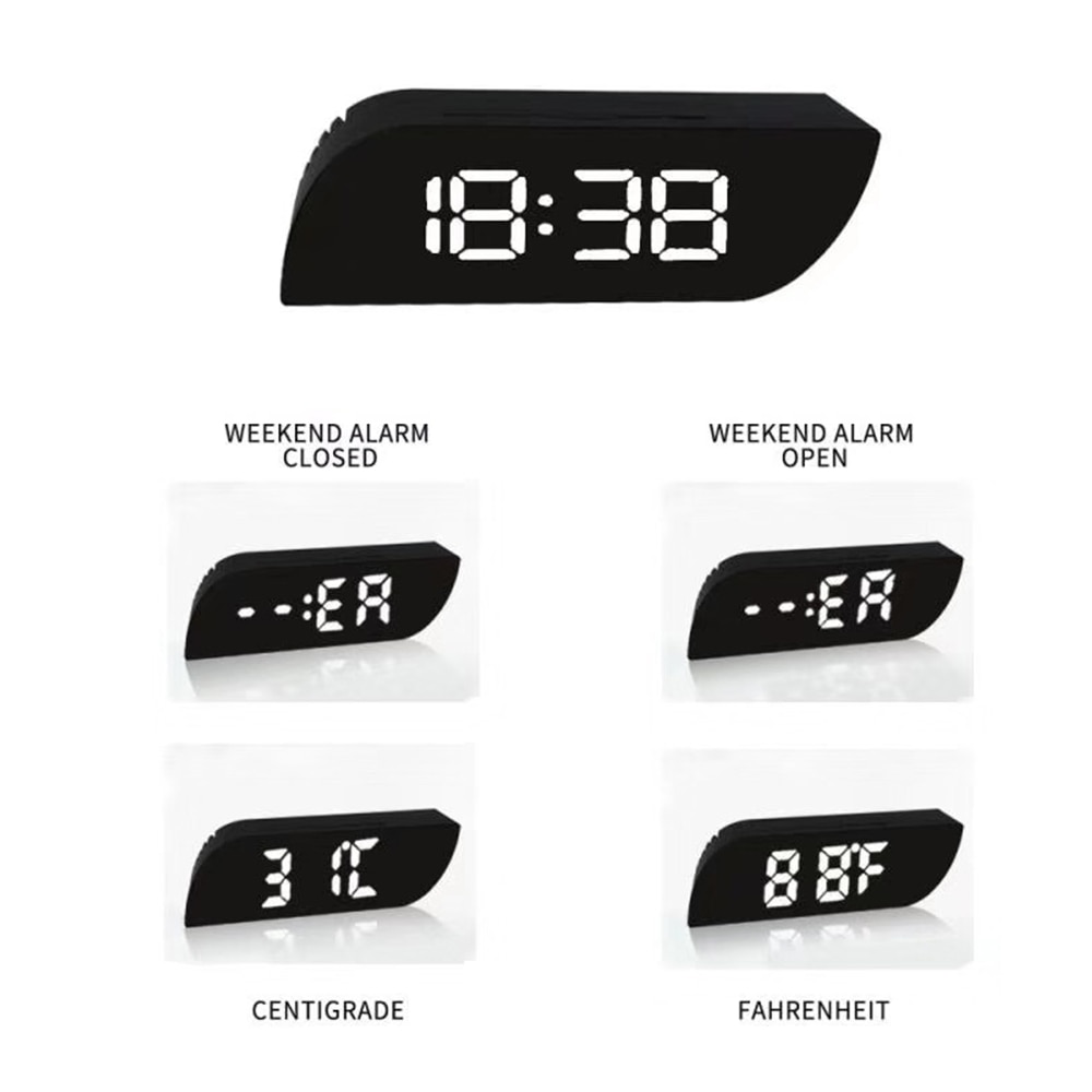 Spiegelwekker tafel bureau display woondecoratie aaa batterij usb opladen make-upspiegel led digitale klok