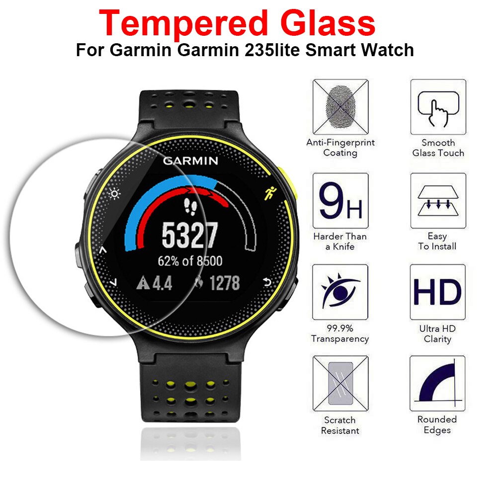 3 Pcs Hd Gehard Glas Voor Garmin 235 Lite Smartwatch Screen Protector Film 9H 2.5D Ultra Dunne Explosie-proof Beschermende Film