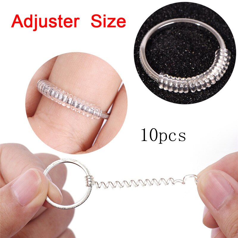 8 Stks/set Onzichtbare Ring Maat Richter Voor Losse Ring Size Reducer Spacer Ring Guard: 10pcs