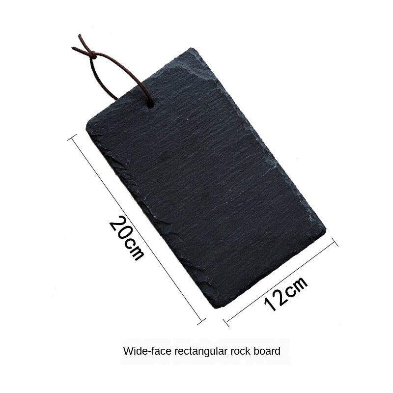 Natural Slate Dishes Solid Rectangle Stone Sushi Steak Barbecue Plate Cheese Pizza Flat Fruit Plate MJ71508: F