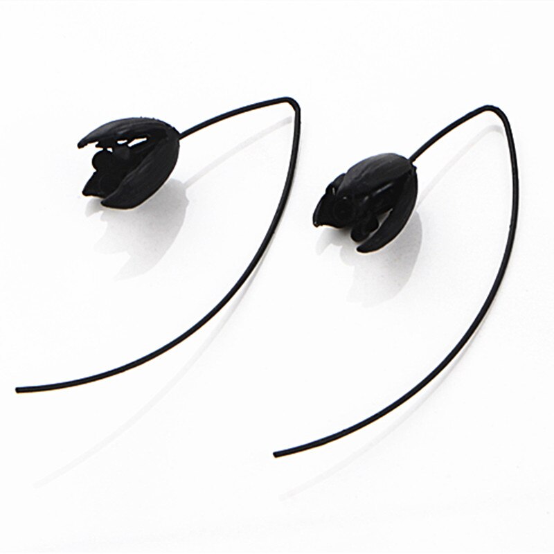 Zwarte Bloem Oorbellen Voor Vrouwen Mode-sieraden Boucle D' Oreille Dangle Brincos Minimalistische Ol Oorbellen: Default Title