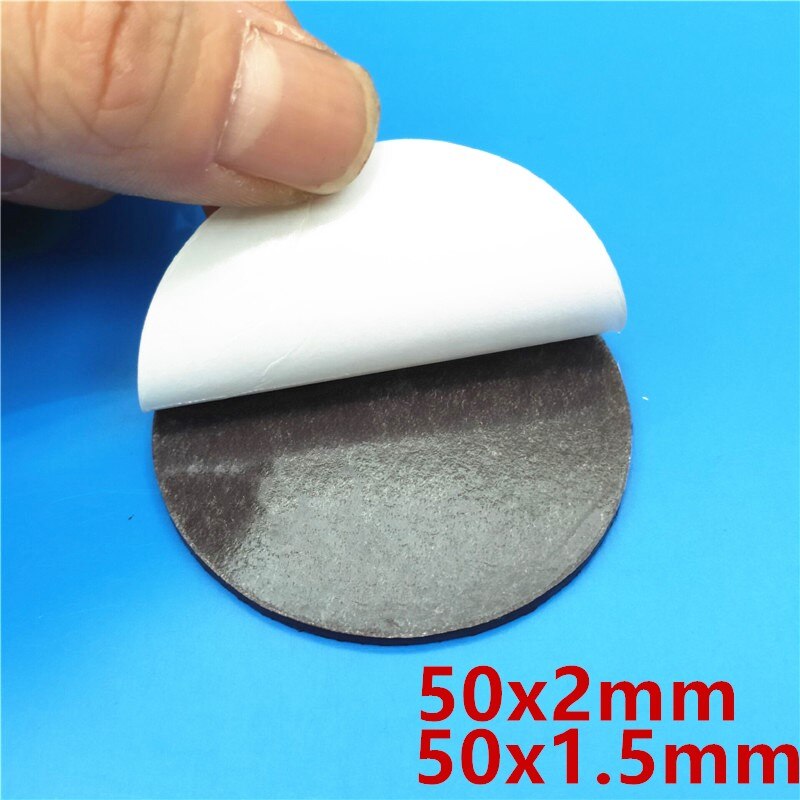 50mm x 2mm 1.5mm Self Adhesive Round Flexible Magnet Dots for DIY Crafts Home Office Rubber magnet 50x2 50x1.5 mm Fridge Magnets