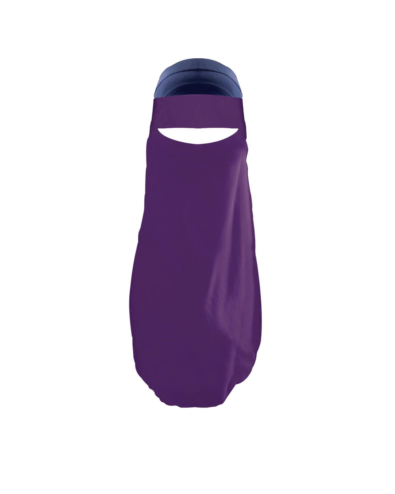 Niqab muslimska kvinnor burka överliggande slöja hijab ansiktsskydd islam burka blygsam klädsel enkellager i ett stycke ramadan mellanöstern: Mörklila