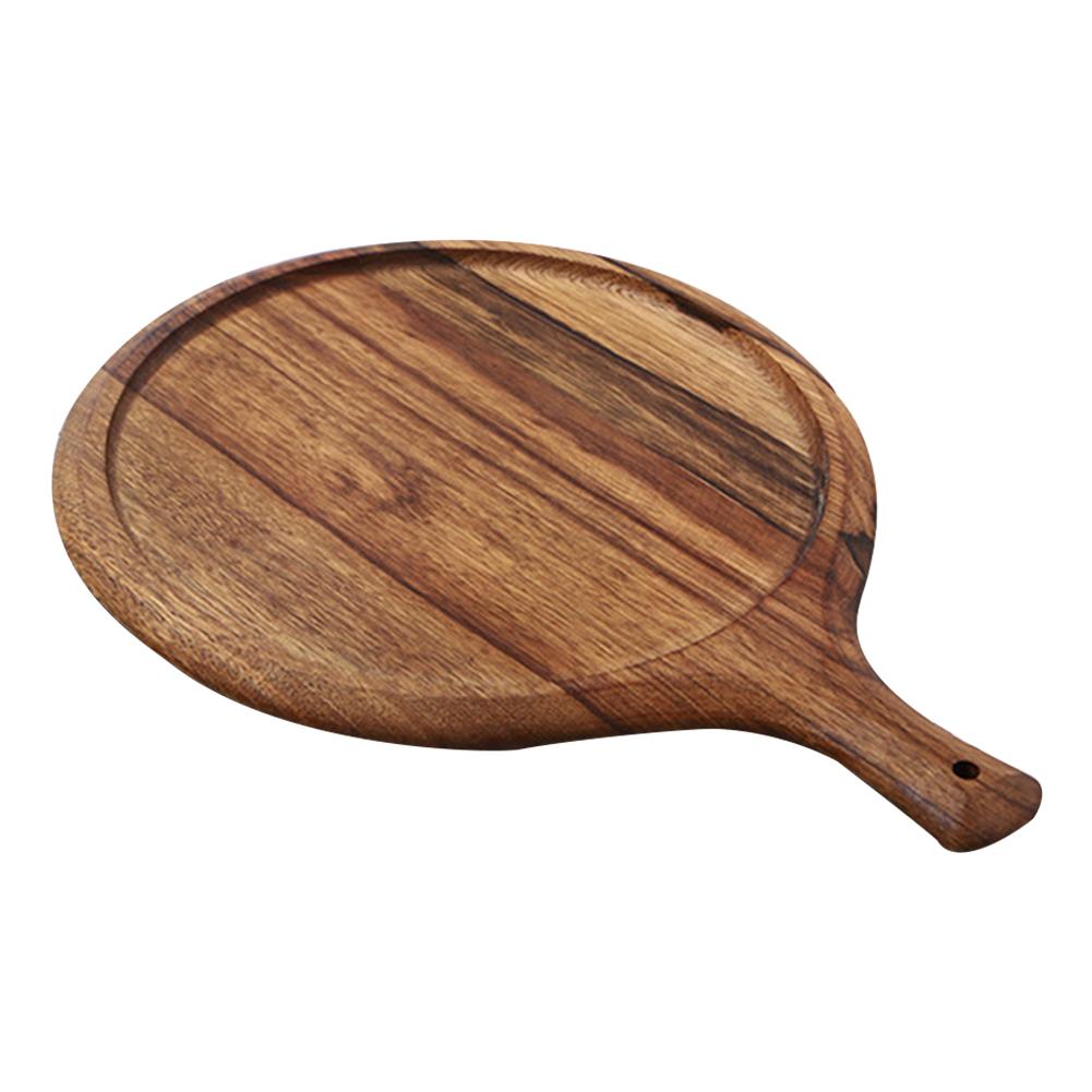 Fackelmann 31760 Planche à pizza ronde, planche en bois ronde avec