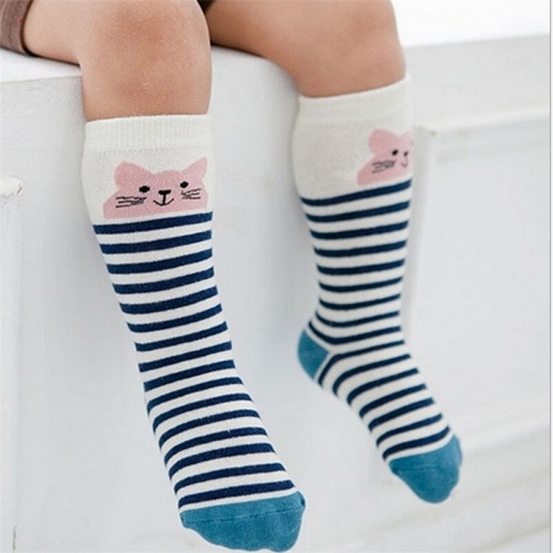 Wecute Baby Sokken Pasgeboren Kids Meisje Jongen Animal Patroon Anti-slip Knie Hoge Sok Vos Leuke Cartoon Kat Katoen sokken baby: D / M 2 to 4 years