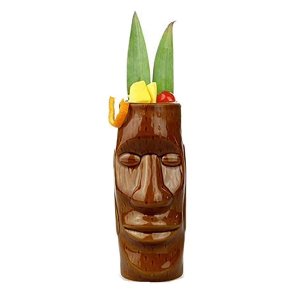 Tiki Cup Cocktail Set Of 4-Ceramic Hawaiian Party Cup Drink Exotic Cocktail Tiki Bar Hawaiian Party Bar Supplies: 02