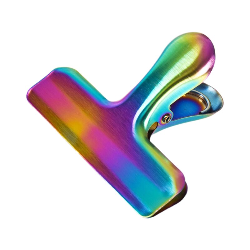 Pince à papier en acier inoxydable, grande pince à papier taureau, charnière colorée, Clips de fichiers, fournitures de bureau pour reçu, Document, sac alimentaire HX6A: Colorful