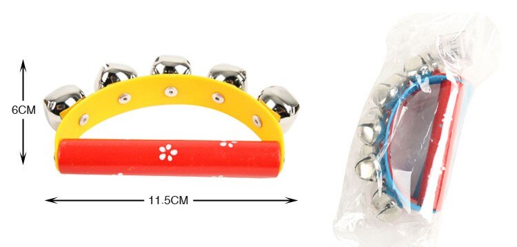 instruments unisex cheering stick Wooden Toys Baby Kindergarten Semicircle Five Hand Bell Hit The Dance Musical Instruments