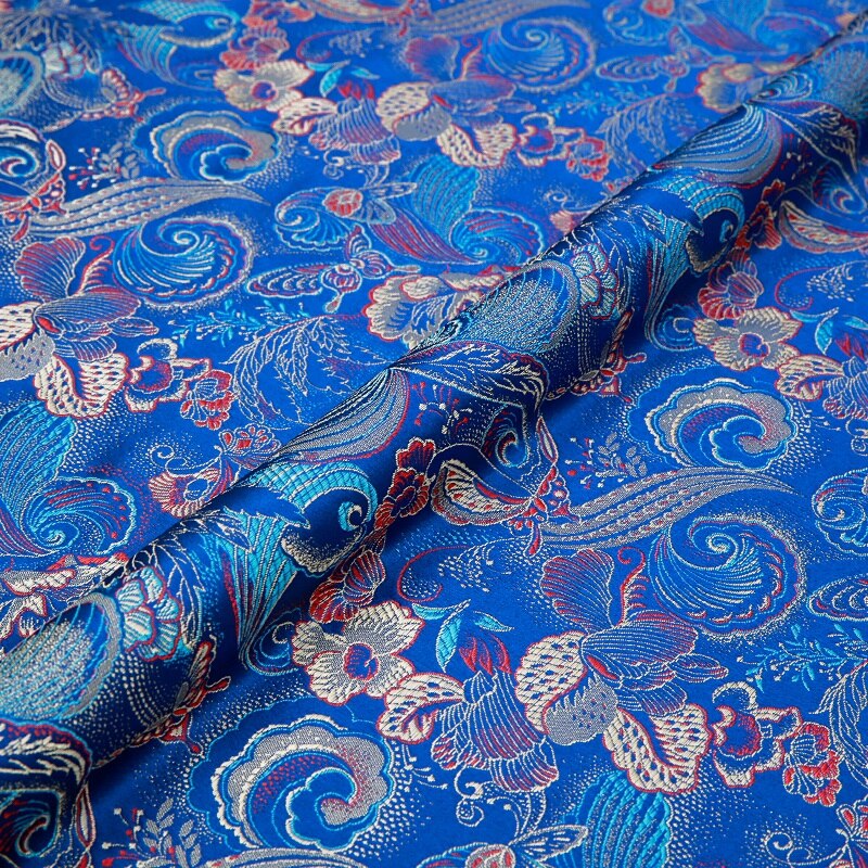 Satinstof brokade jacquard stof materiale til syning af cheongsam og kimono nylon stof: 1