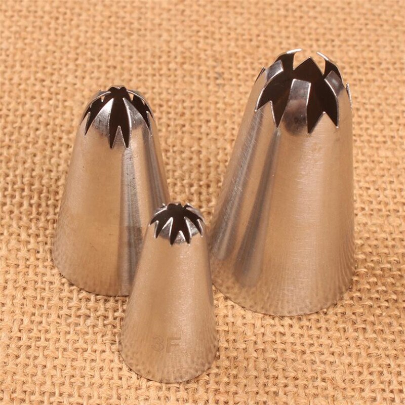 3pcs #1F#2F#3F Cherry Flower Icing Piping Nozzles Piping Tips Stainless Steel Nozzle Frosting Cake Decorating Tools Kitchen Set