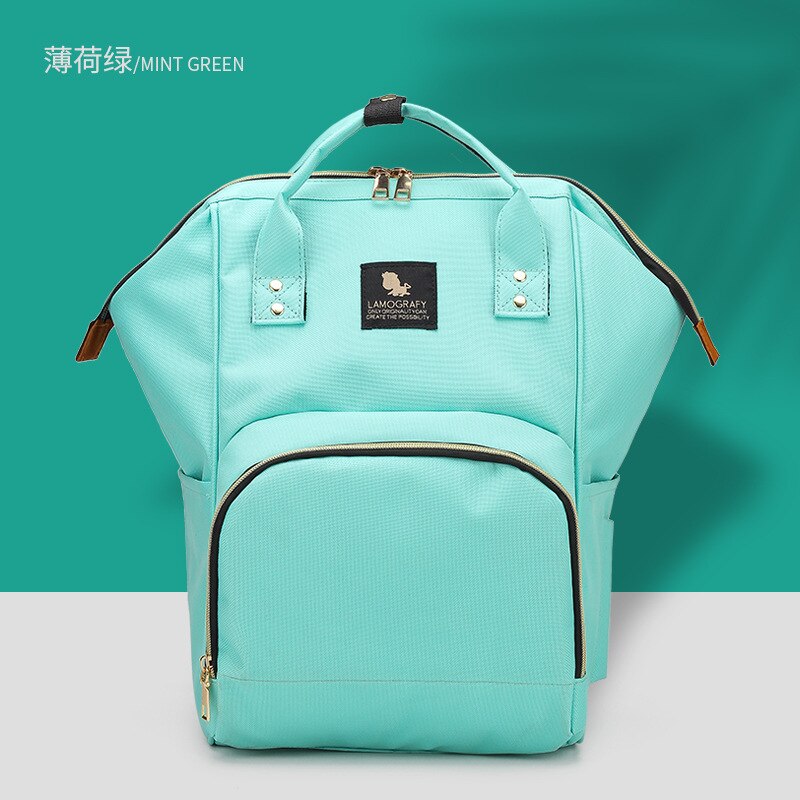 Style Diaper Bag MOTHER'S Bag Cross Border Mommy Bag Diaper Bag Multi-functional Mass Mummy Backpack: Green