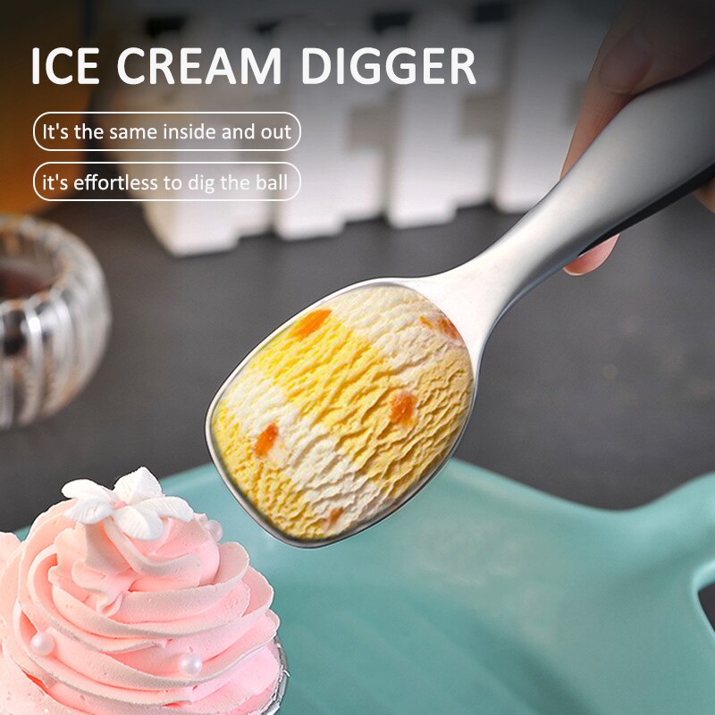 Ice Cream, Tools And Accessories Portable Aluminum Alloy Non-Stick Anti-Feeze Ice Cream Scoop Spoon For Home Kitchen Accessories