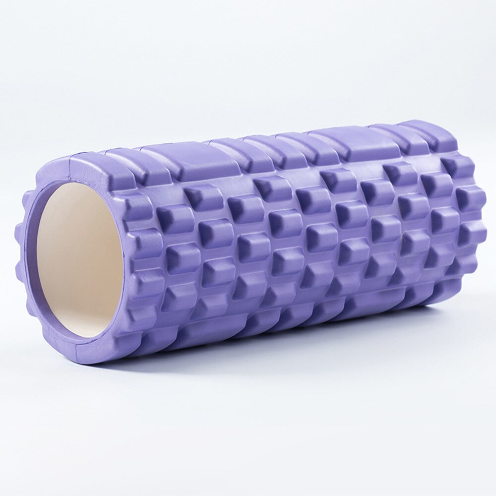 Rød/rosa/blå søyle yoga blokk treningsutstyr pilates foam roller fitness gym øvelser muskel massasje roller yoga murstein: Lilla