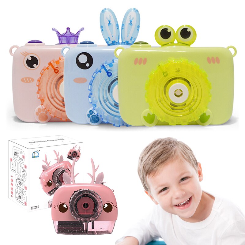 Nuovo Bambini Bolla Macchina Fotografica Giocattolo Bolla Che Soffia Giocattoli Giocattoli di Musica Leggera Bolla di Sapone Elettrico Completamente Automatico Macchina di Estate Giocattolo All'aperto