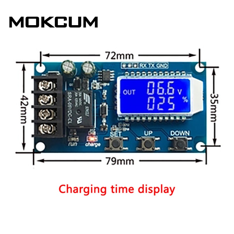 10A 6-60V Automatic Charging Control Switch Lithium Battery Overcharge Protection Control Switch Integrated Circuits LED Display