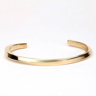 Mannen Gold Bangle Rvs Armbanden Zwart Manchet Bangle Voor Vrouwen Type C Twisted Bangle Armbanden Mannen Sieraden: gold