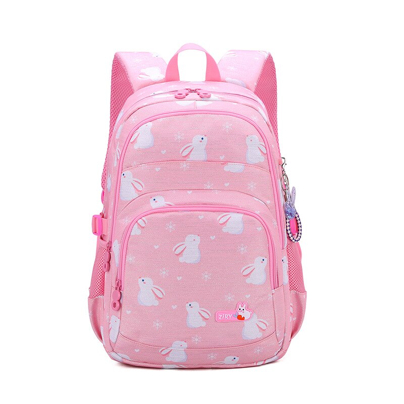Girls School Bags Cartoon Cute Rabbit Backpacks Kids Satchels Children Primary School Students Girl Casual Backpack Book Bag: pink