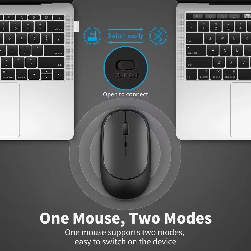 Mysz bezprzewodowa Xiaomi MIJIA kompatybilna z Bluetooth 2.4G podwójny tryb cicha mysz regulowana DPI USB akumulatorowa mysz biurowa do gier