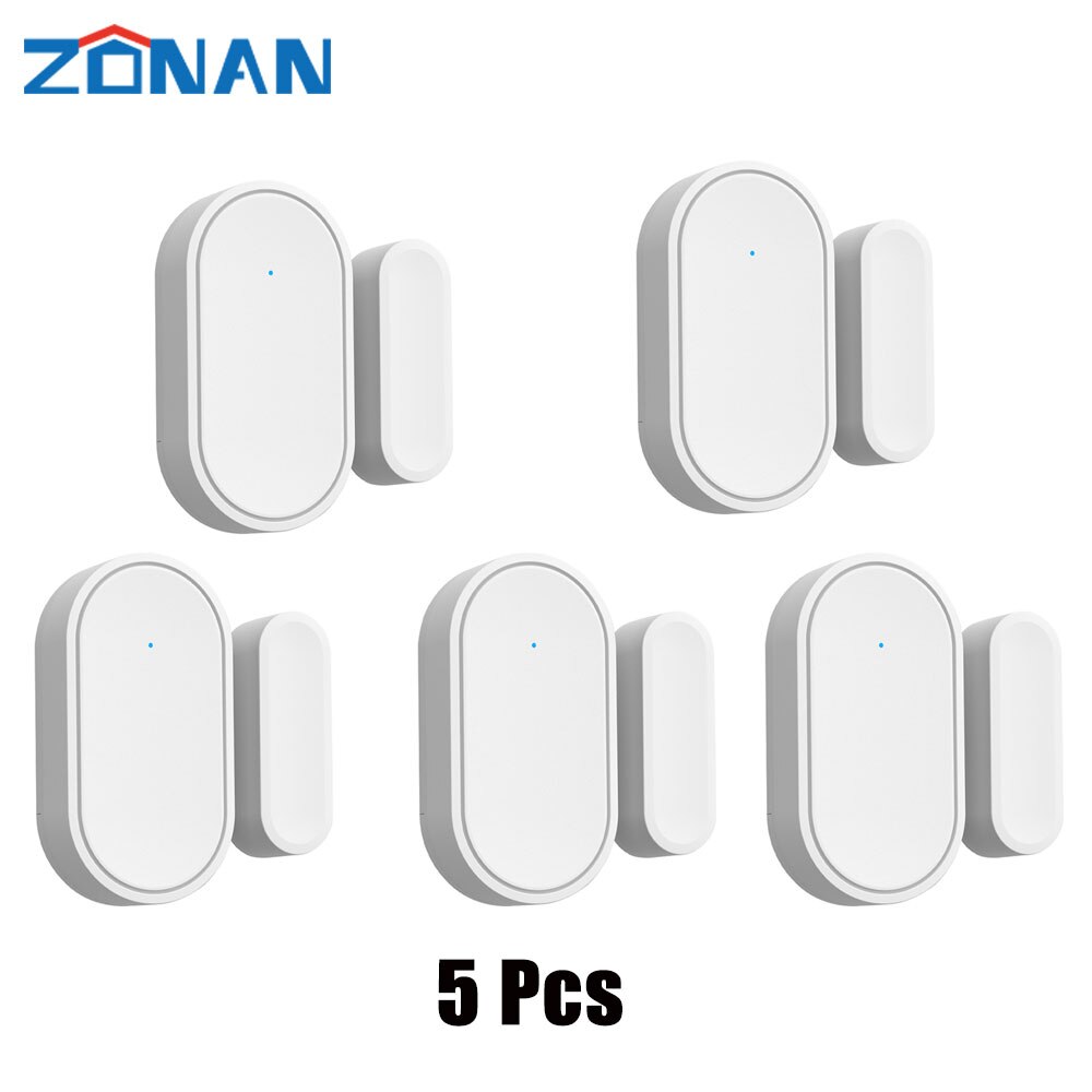 ZONAN D30 Mini 433MHz Wireless Window Door Sensor for Home Burglar Security Alarm System Remote Control Door Lock Android Ios: 5 Pcs