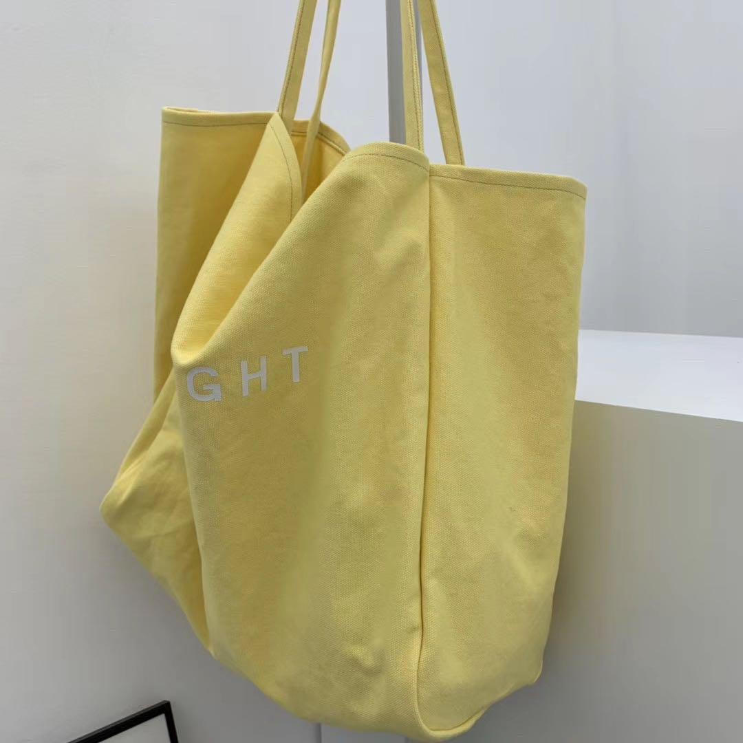 Einfache damen-schultertasche aus canvas, großes fassungsvermögen, umweltfreundliche einkaufstasche in bonbonfarben, lässige tragetasche für damen.: Gelb