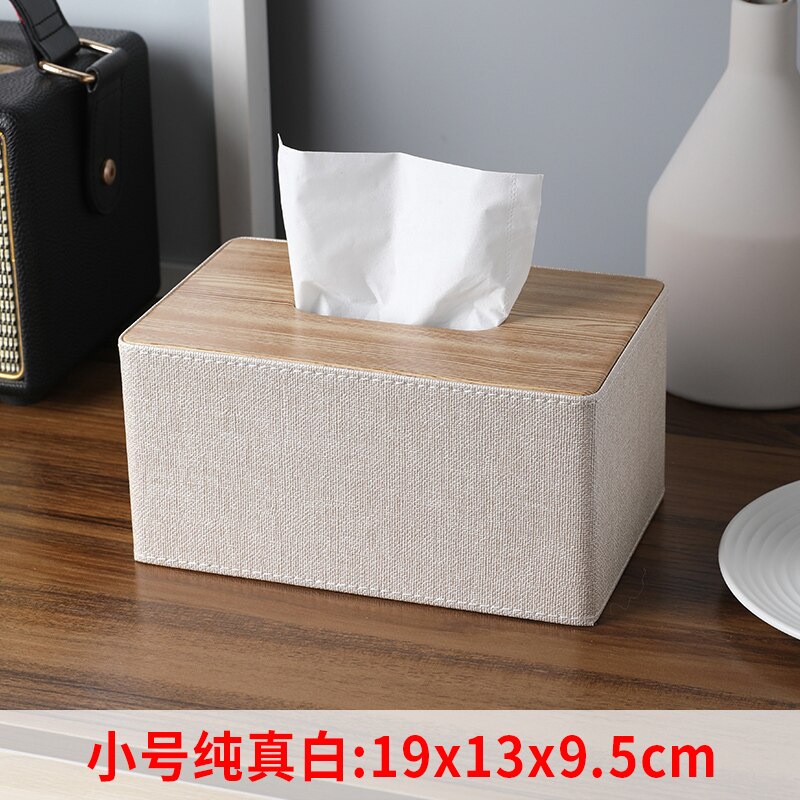 black wood tissue box square vintage reusable tissue box container retro Servilletas De Papel napkin dispenser EA60ZJ: White Small