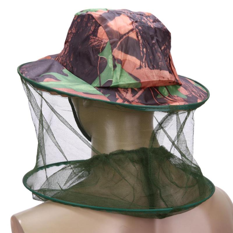 Camouflage Fishing Hat Bee keeping Insects Mosquito Net Prevention Cap Mesh Fishing Cap Outdoor Sunshade Lone Neck Head Cover