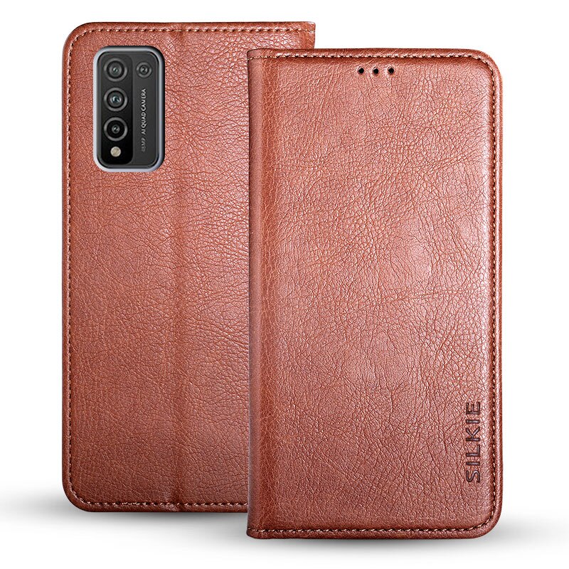 Coque en cuir PU de luxe pour Huawei honour 10X lite, 6.67 pouces, avec intérieur en TPU, sans aimant: for Honor X10 / Brown