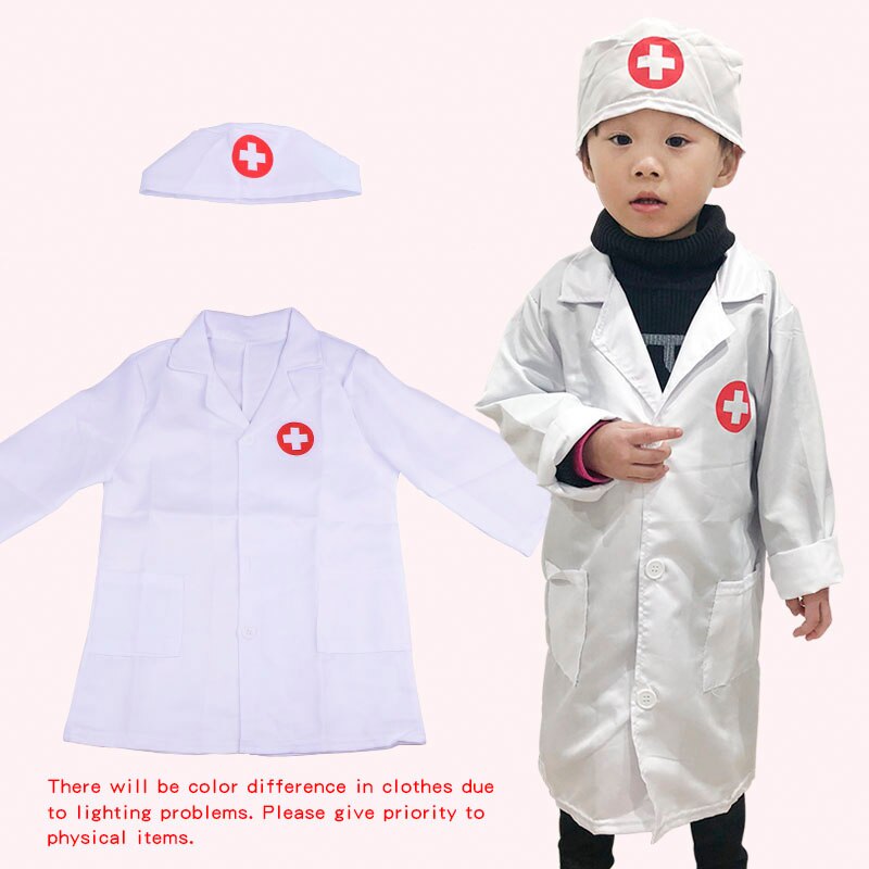 Enfant médecin infirmière jeu de rôle déguisement Halloween fête manteau blanc Robe infirmière uniforme