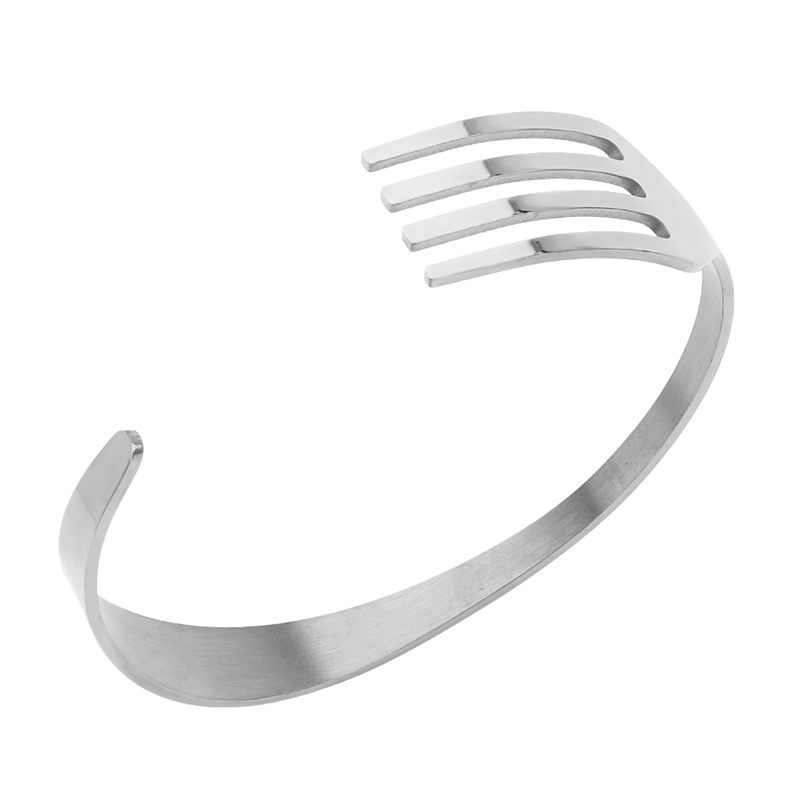 Personality Knives And Forks Stainless Steel Bracelet Opening Adjustable Trendy Men Women Bangle Jewelry