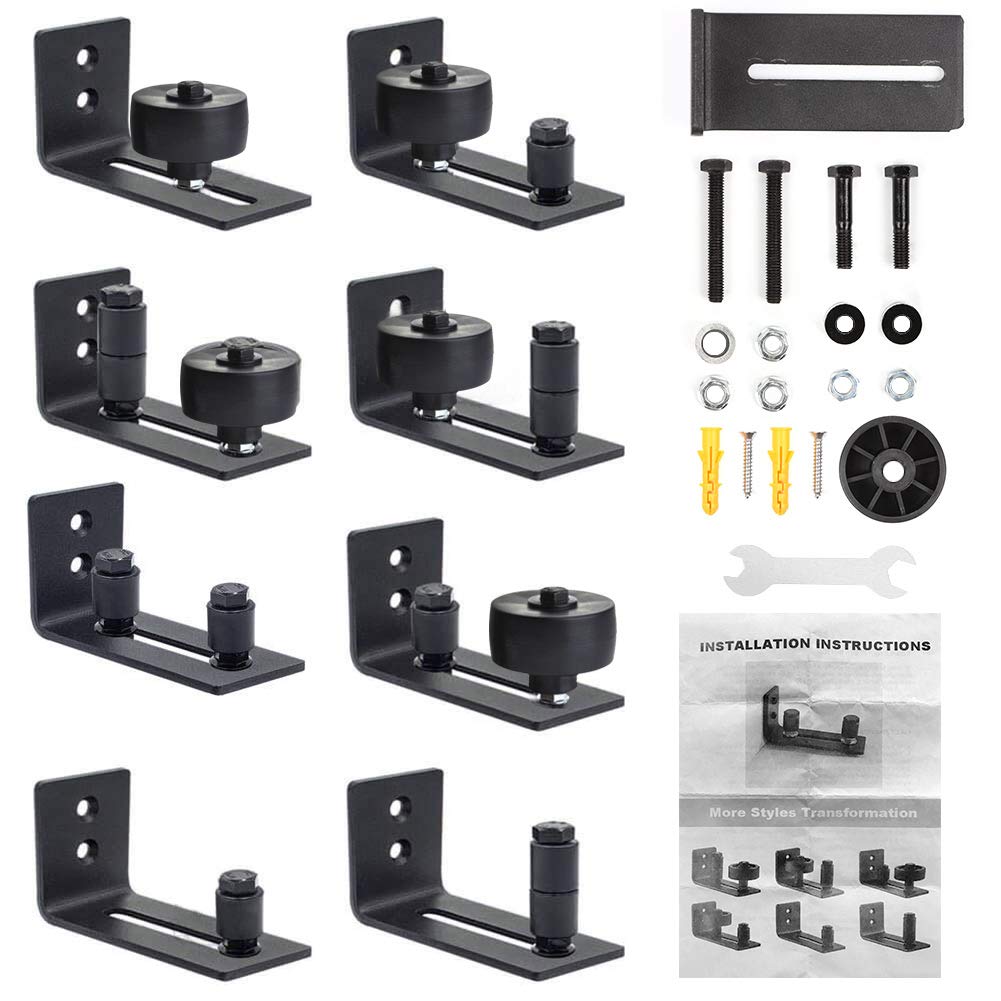 Hardware Shed Door Roller Glide Set Sliding Barn Roller Guide Adjustable 8 Setup Options Hanger Track Closet Door Roller Rail