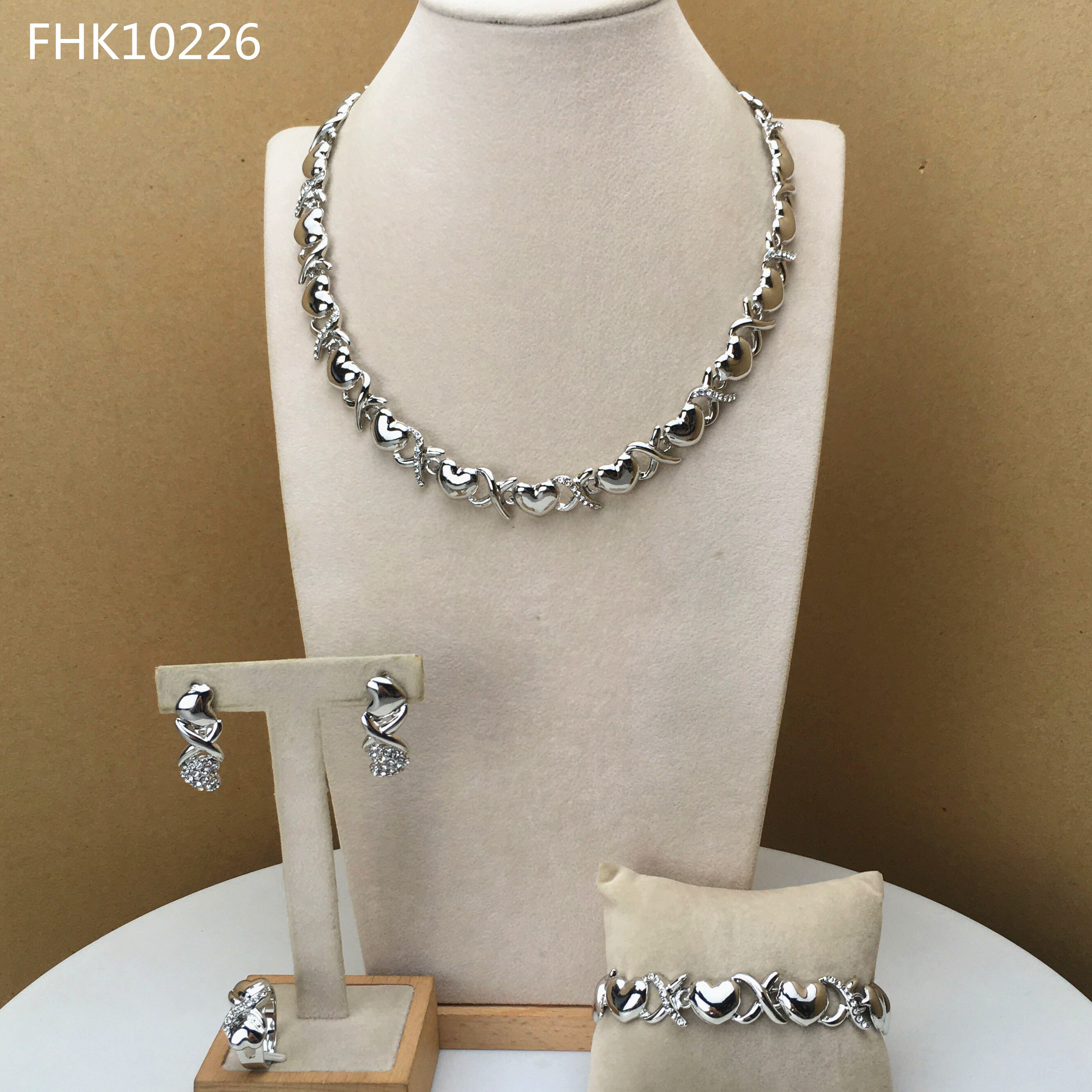 Yuminglai xoxo halskæde øreringe armbånd ring brudesmykker sæt til kvinder smykker fhk 10242: Fhk 10226