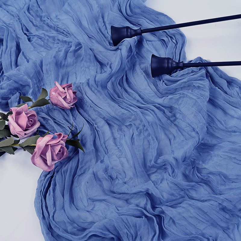 Beige tafelloper gaas kaasdoek rustiek pure Boho bruiloft decoratie tafelkleed baby shower kerst verjaardag partij decors: 30*180cm / Licht Groen