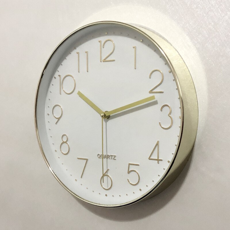 12 polegada relógio de parede silencioso, design moderno grande redondo não ticking relógio de quartzo, para sala de estar, quarto, cozinha, casa, decoração do escritório: 20k gold