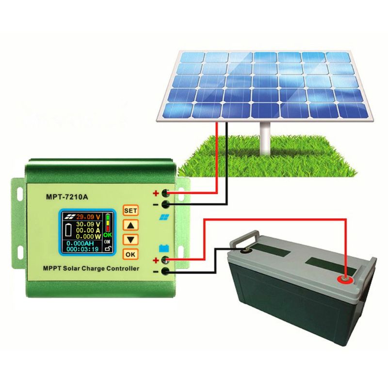 MPPT Solar Charge Controller for Lithium Battery 24V 36V 48V 60V 72V 0-10A 7210A W8EA
