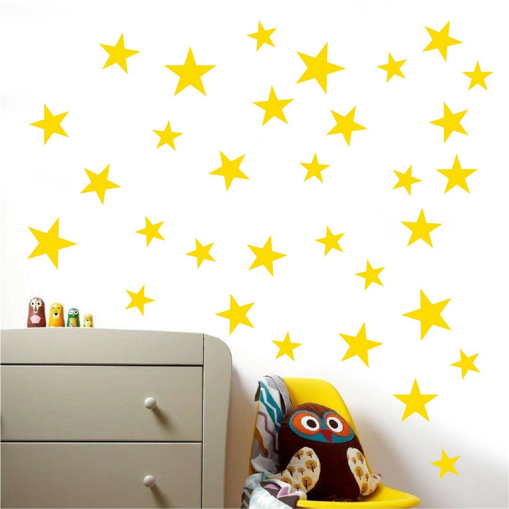 Taille mixte étoiles bricolage étoile Art miroir autocollant mural acrylique Stickers Muraux pour salon chambre autocollants Muraux Adesivos De Pare-brise: D