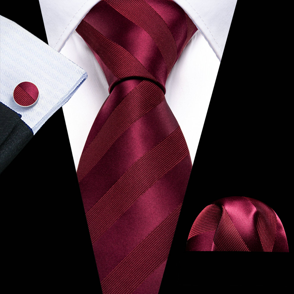 Corbatas de seda rojas y azules para hombre, conjunto de gemelos cuadrados de bolsillo de Cachemira Jacquard, a la , para novio, boda, , negocios, Barry.Wang, novedad