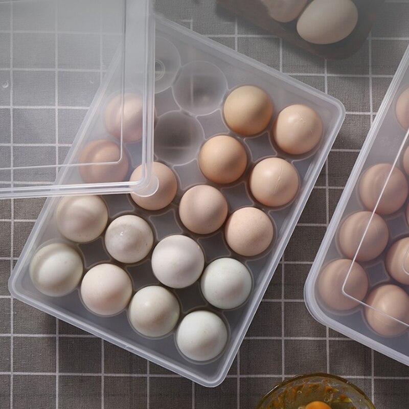 34 Grid Egg Storage Box Refrigerator Food Preservation Box Organizer Kitchen Accessories Plastic Tray Vegetable Rack -proof