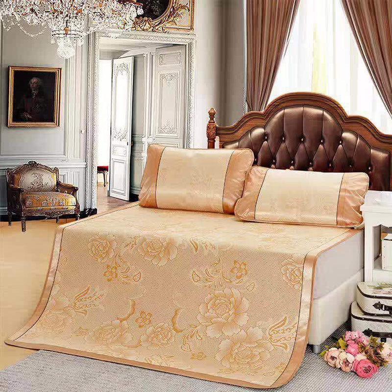 3 st/set sommaris siden liggunderlag cool bekvämt lakan örngott kit hemtextil madrass jacquard vikbar dyna