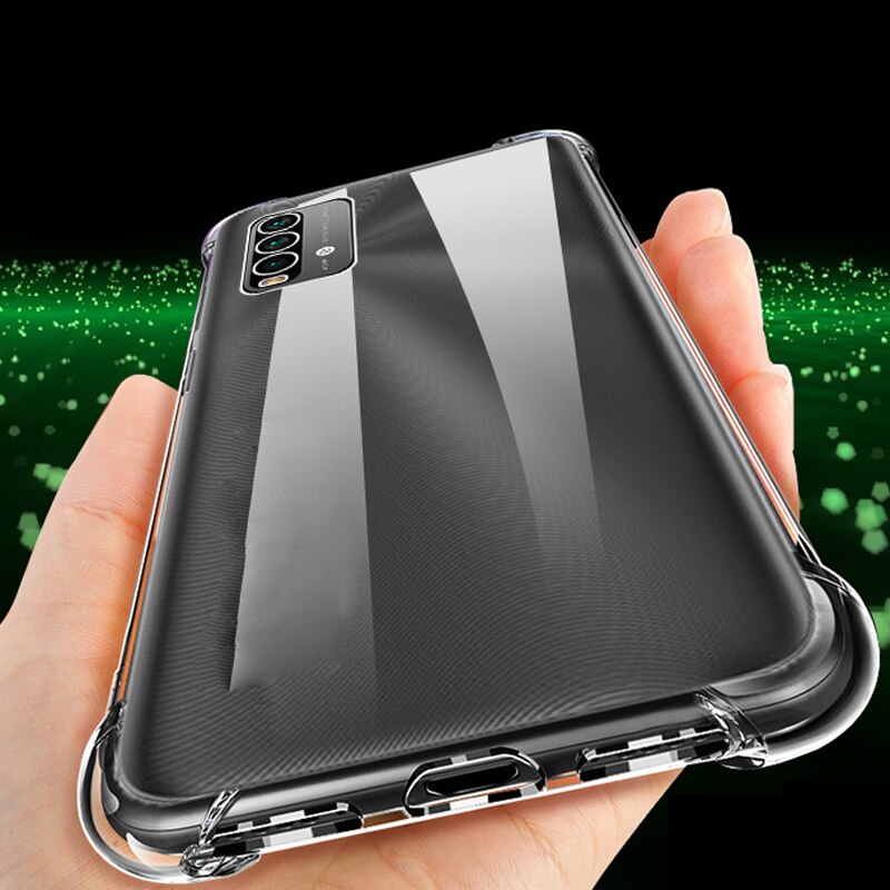 Capa, glas + Airbag Case Xiaomi Poco M 3 telefoon hoesje m3 poco Soft Clear Anti-Shock Covers Xiomi Pocco Poco M3 Cover Pocom3 telefoon Gevallen Poco M3 Case xiaomi poco m3 case