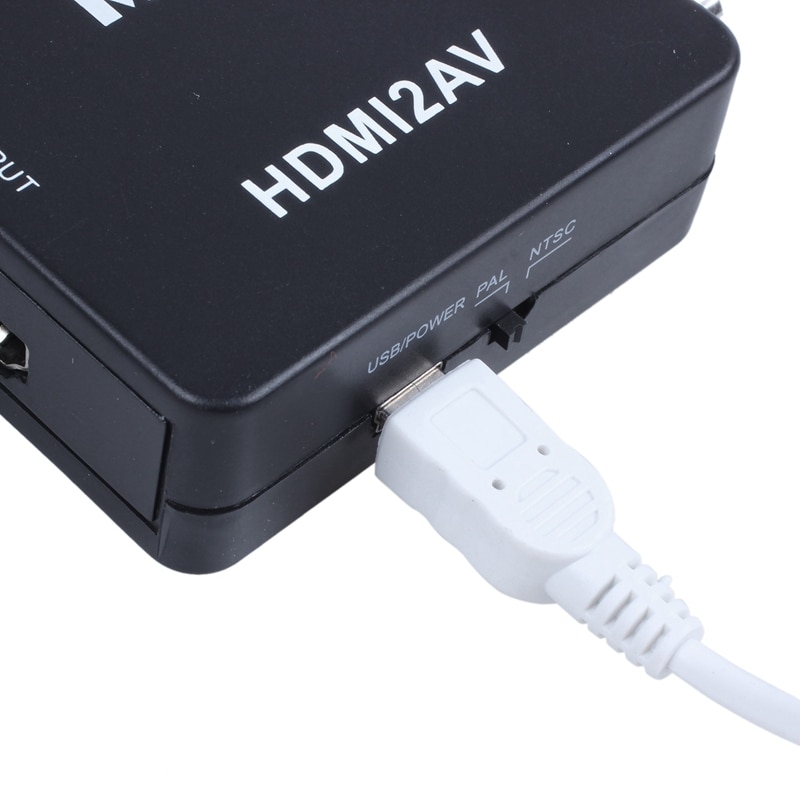 Mini hdmi  to 3 rca cvbs komposiitti video av muunnin sovitin tv  ps3 vhs vcr dvd musta