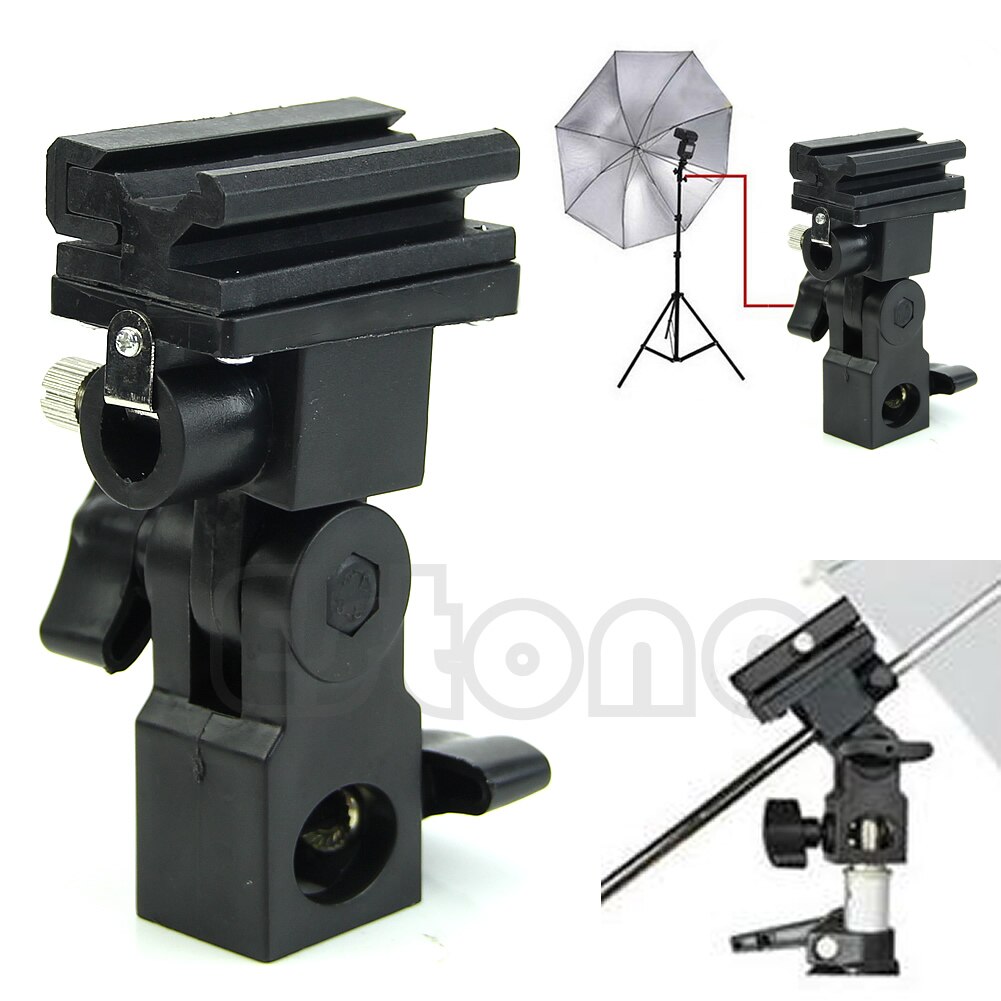 Photo Flash Adapter Shoe Swivel Mount Light Stand Bracket B Umbrella Holder