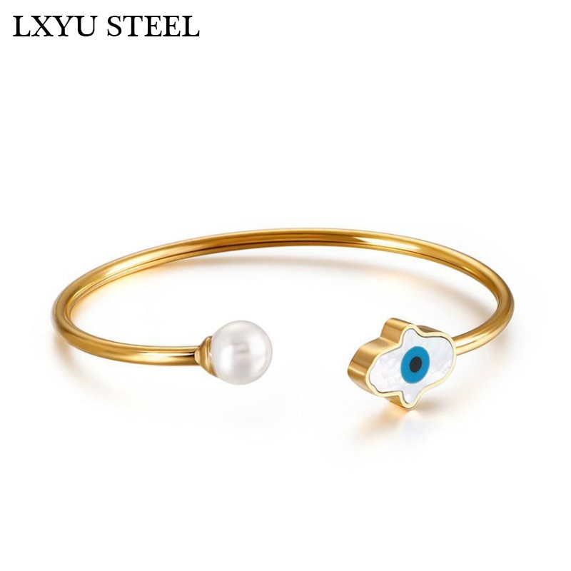 Rustfrit stål djævelens øje armbånd guld/rosa/sølv farve perle kvinde armringe armbånd til smykkefest