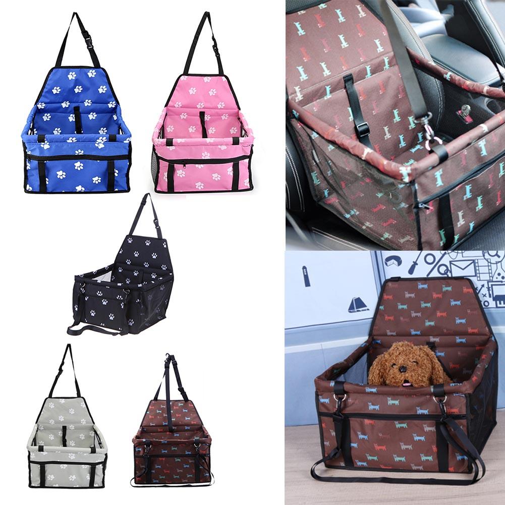 Bolsa de asiento de coche para perros y gatos pequeños, hamaca plegable impermeable, cesta de transporte para mascotas, malla de seguridad para viajes