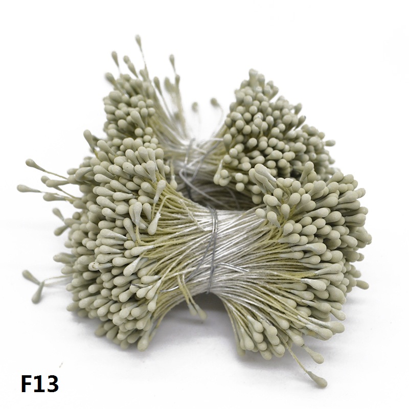 400pcs/lot Mini Flower Stamen Pistil DIY Artificial Double Heads Floral Stamens Home Wedding Decoration Cake Flowers Accessories: F13